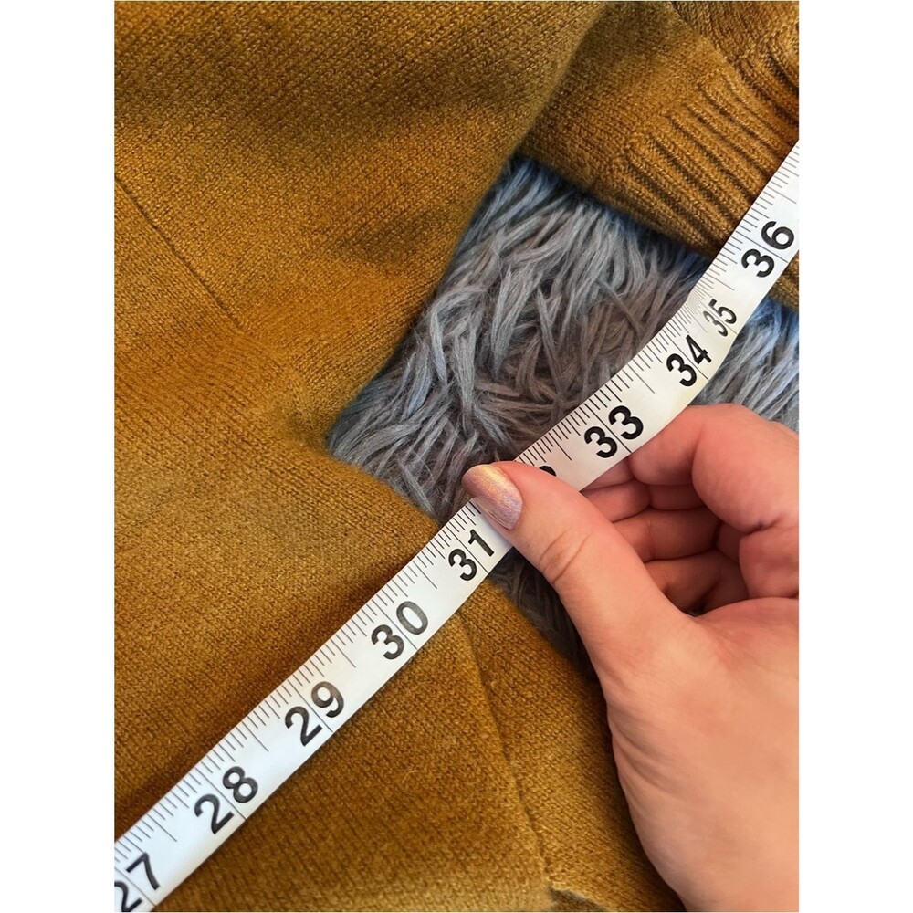 Club Monaco Light Brown Open Front Cashmere Chunky Oversized Cardigan Size M L - Picture 4 of 6
